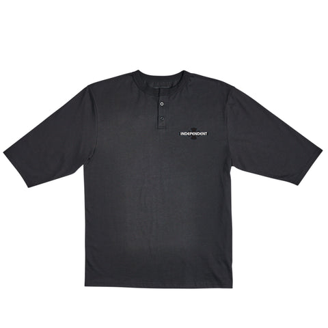 Independent O.G.B.C. 3/4 Sleeve Henley Top - Black