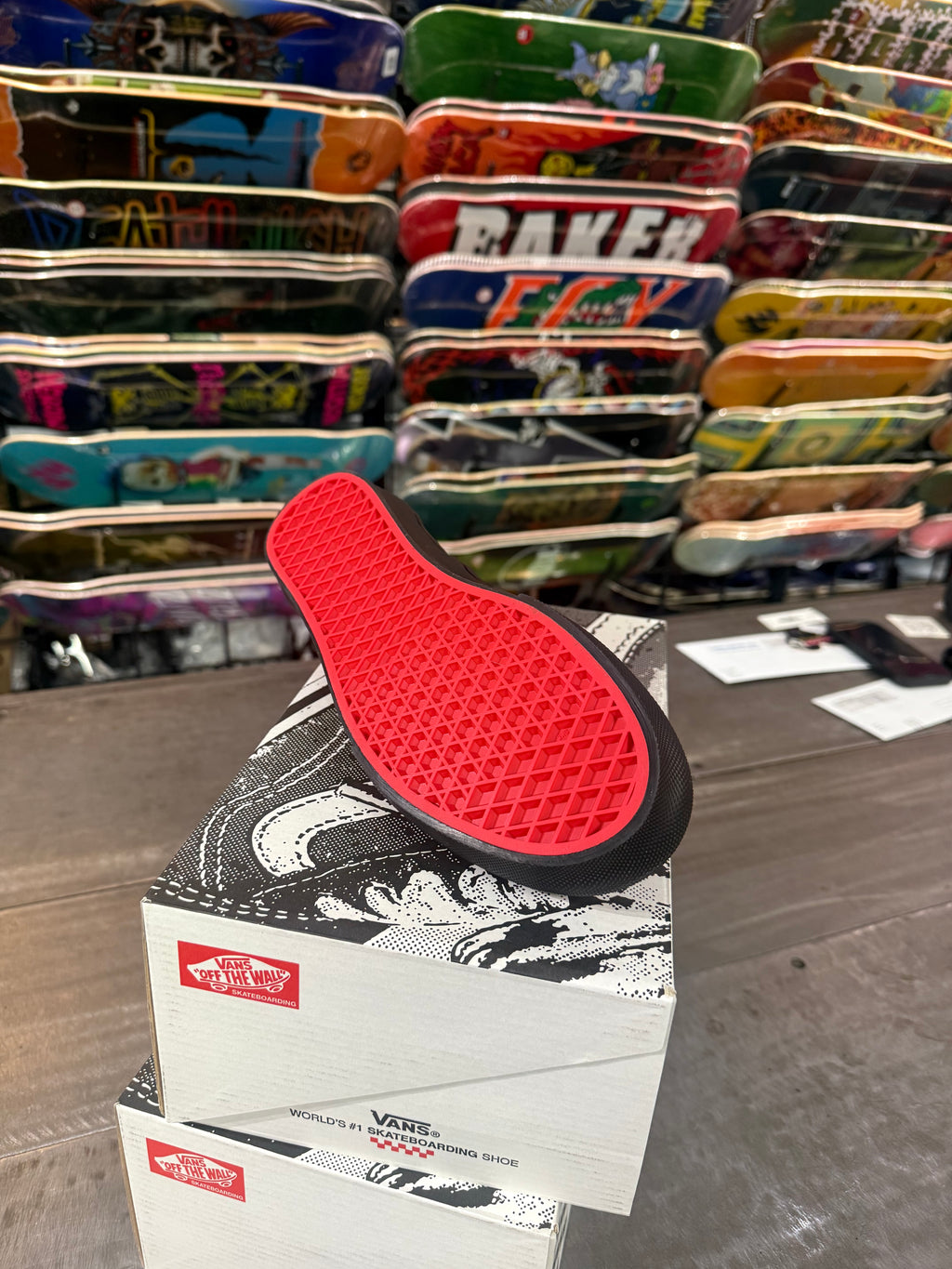 Vans Skate Slip-On - Black/Black Red