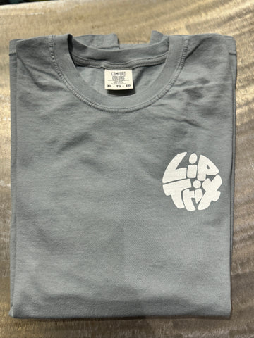 Lip Trix Shop Tee - Circle Logo (Grey/White)