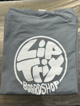Lip Trix Shop Tee - Circle Logo (Grey/White)