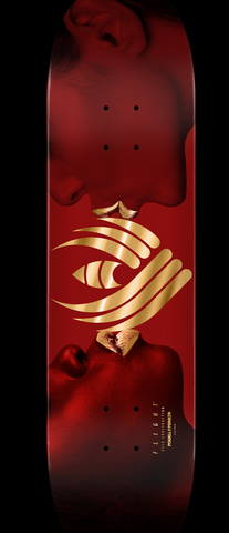 Powell Peralta Kiss FLIGHT Burgundy/Gold Foil Skateboard Deck - 8.75" K26