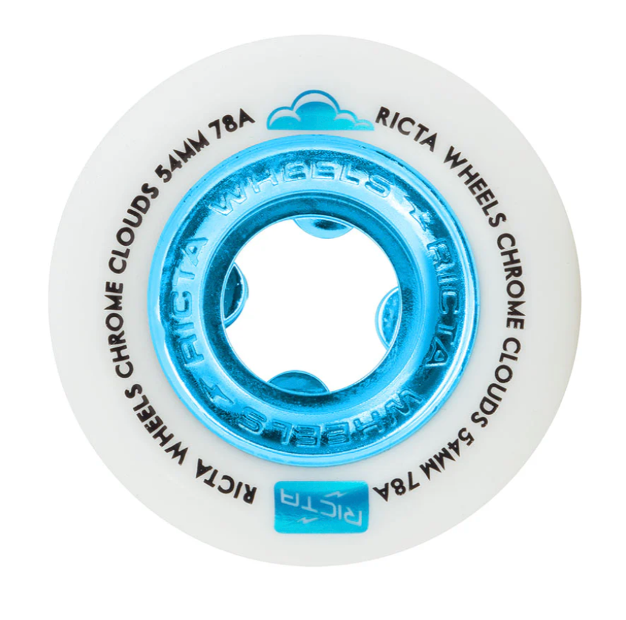 Ricta Wheels: Chrome Clouds Blue 54mm 78a