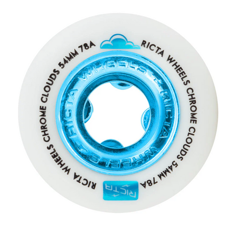 Ricta Wheels: Chrome Clouds Blue 54mm 78a