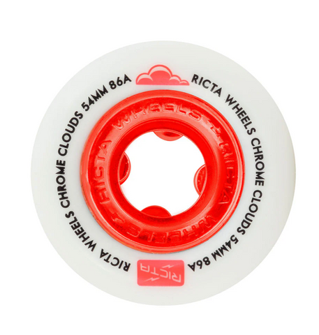 Ricta Wheels: Ricta Chrome Clouds Red 54mm 86a