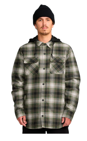 Volcom Snow: Kenson Insulated Flannel Jacket - Black Green