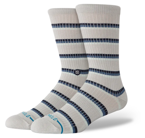Stance Socks: Multistripe Ribbed Crew - Grey
