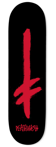 Deathwish Skateboards: Gang Spray Blk/Red Deck 8.0"