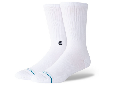 Stance Socks: Icon Crew Socks- White/Black