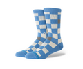 Stance Socks: Chef Check Crew Sock - Capri Blue
