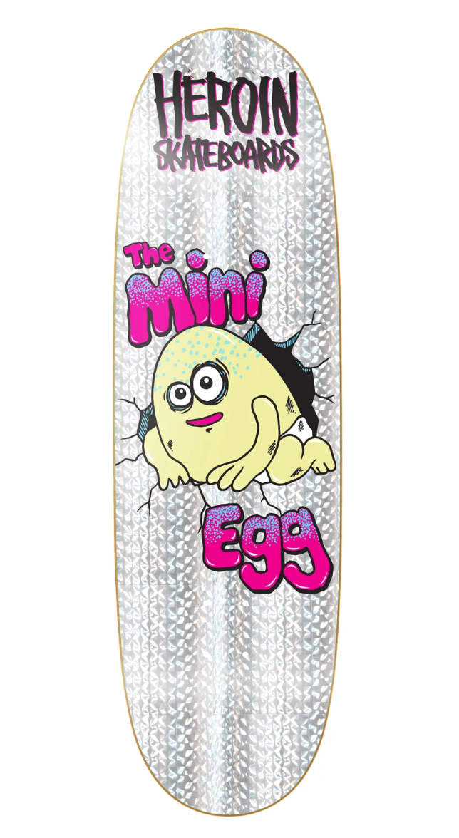 Heroin Skateboards: 8.38 Mini Egg Holographic Foil