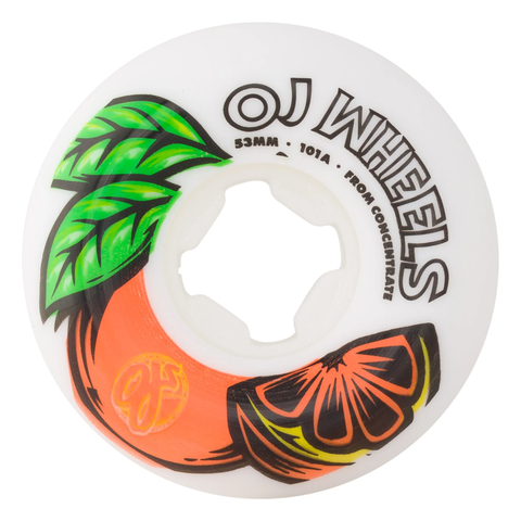 Oj Wheels: From Concentrate White/Orange Hardline 101a