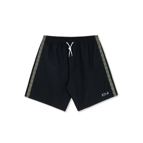 Polar Skate Co. Swim Shorts - Square Stripe (Black/Jade Green)