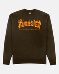 Thrasher Magazine: Inferno Crewneck - Dark Chocolate