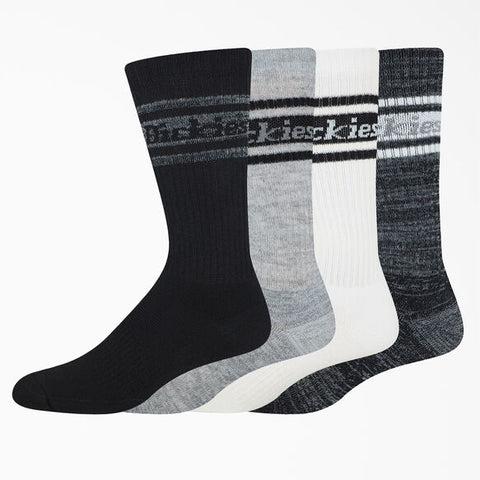 Rugby Stripe Socks, Size 6-12, 4-Pack - Multi/Gray Stripe