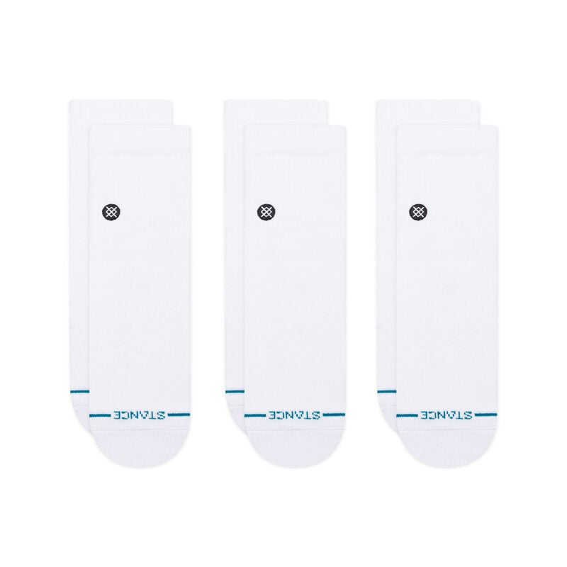 Stance Socks: Icon Quarter - White 3 Pack