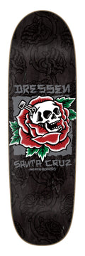 Santa Cruz Skateboards: 9.25 Dressen Skull Rose Pro Shaped Deck