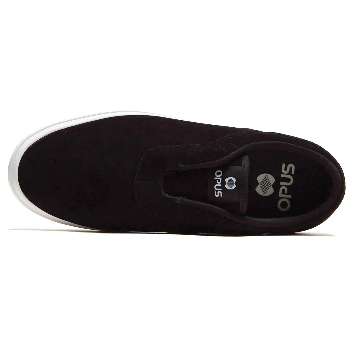 Opus Footwear: Honey Slip - Black Suede / White