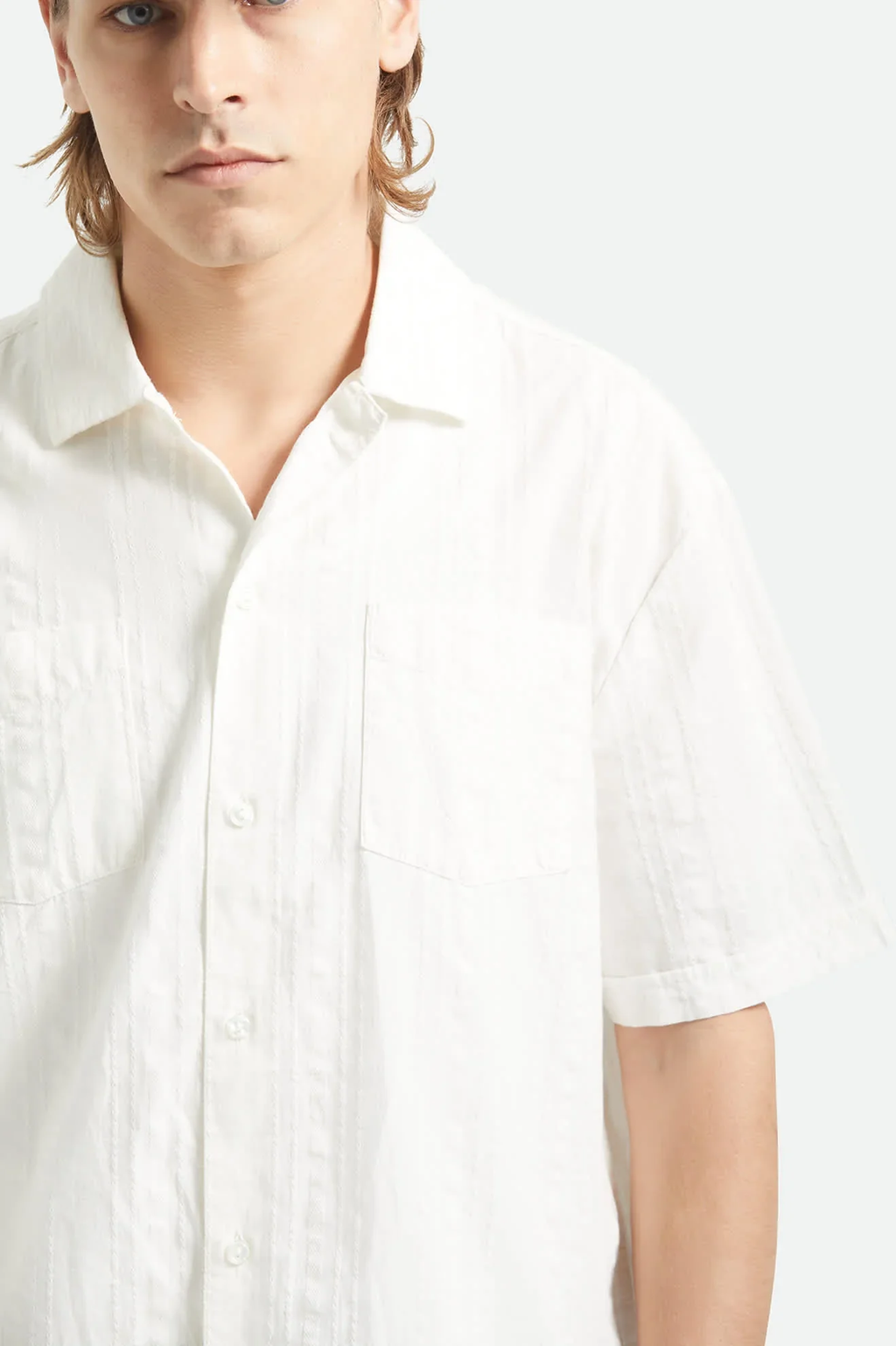 Brixton: Vintage Short Sleeve Woven Shirt - Off White