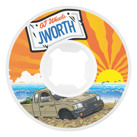 Oj Wheels: 54mm John Worthington Elite White Hardline - 99a