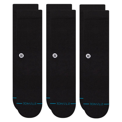 Stance Icon Crew Socks 3-Pack - Black