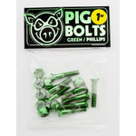 Pig Wheels: 1" Green Phillips Hardware