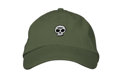 Zero Skateboards: Single Skull Dad Hat - Military Green