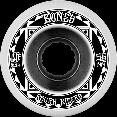 Bones Wheels: Rough Riders 56mm 80a - White