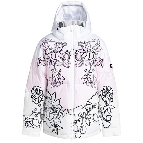Roxy x Rowley Puffer Jacket - Bright White/Laurel Floral Womens 2024