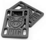 Pig Wheels: 1/4" Hard Riser Black