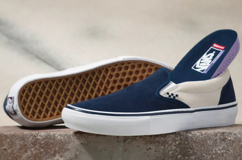 Vans slip on dress blues best sale
