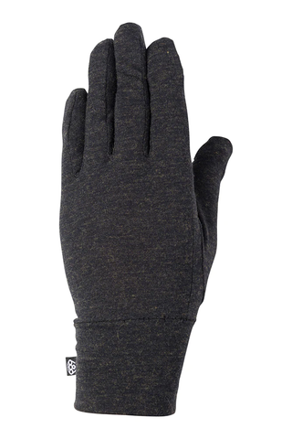 686: Men's Merino Glove Liner - Black Heather 2024