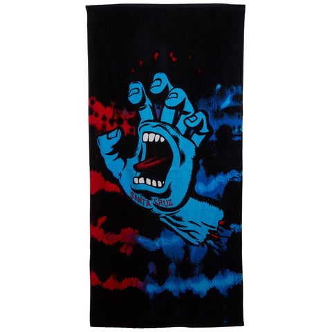 Santa Cruz Screaming Hand Towel Black Tie Dye