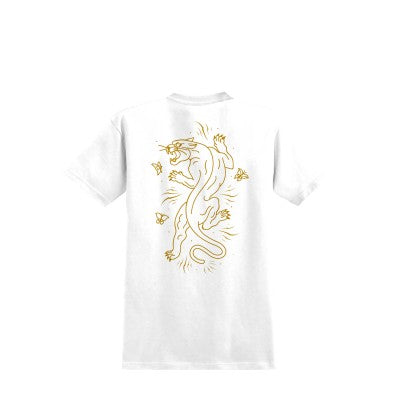 Real Skateboards Cat Scratch Tee White/Gold