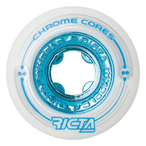 Ricta Wheels: Chrome Core - White/Teal 99a
