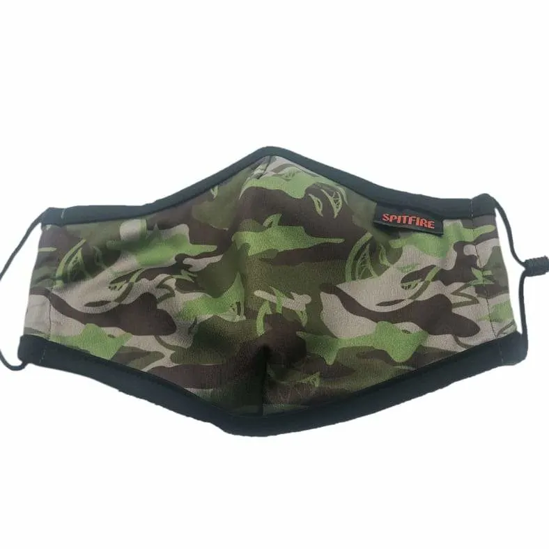 Spitfire Big Head Swirl Mask - Olive/Green