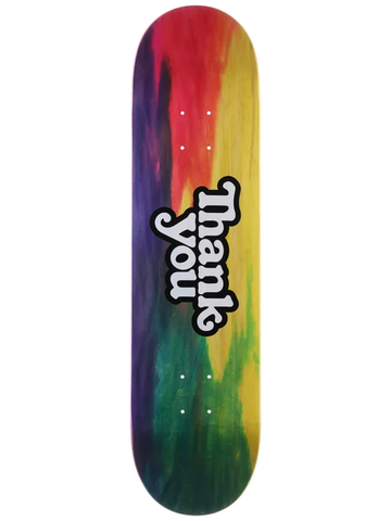 Thankyou Skateboards: Tie Dye Woodgrain Logo Deck