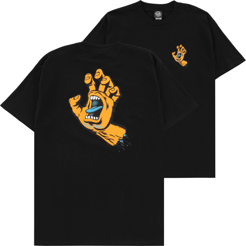 Santa Cruz Screaming Hand T-Shirt - Black/Bright Orange