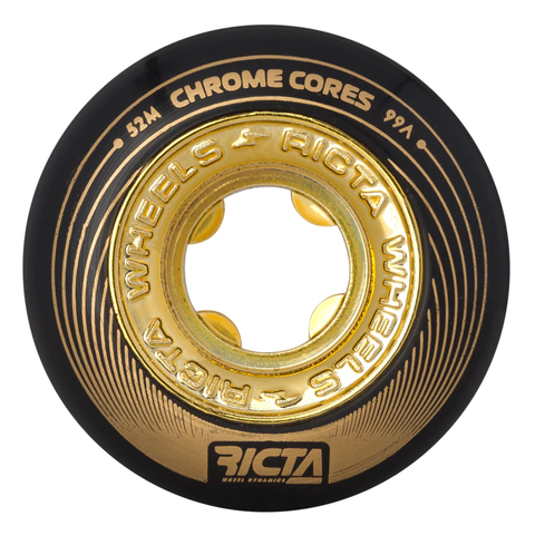 Ricta Wheels: Chrome Core - Black/Gold 99a