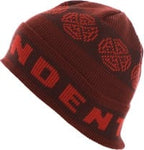 Independent: Woven Crosses Fold Over Beanie - Burgundy