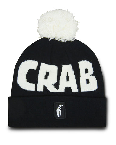 Crab Grab: Pom Beanie - Black & White
